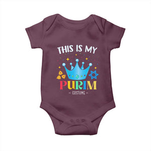 Funny Jewish This Is My Purim Costume Baby Onesie TS09 Maroon Print Your Wear