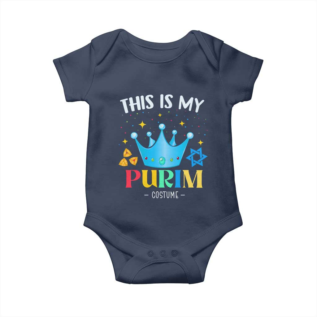 Funny Jewish This Is My Purim Costume Baby Onesie TS09 Navy Print Your Wear