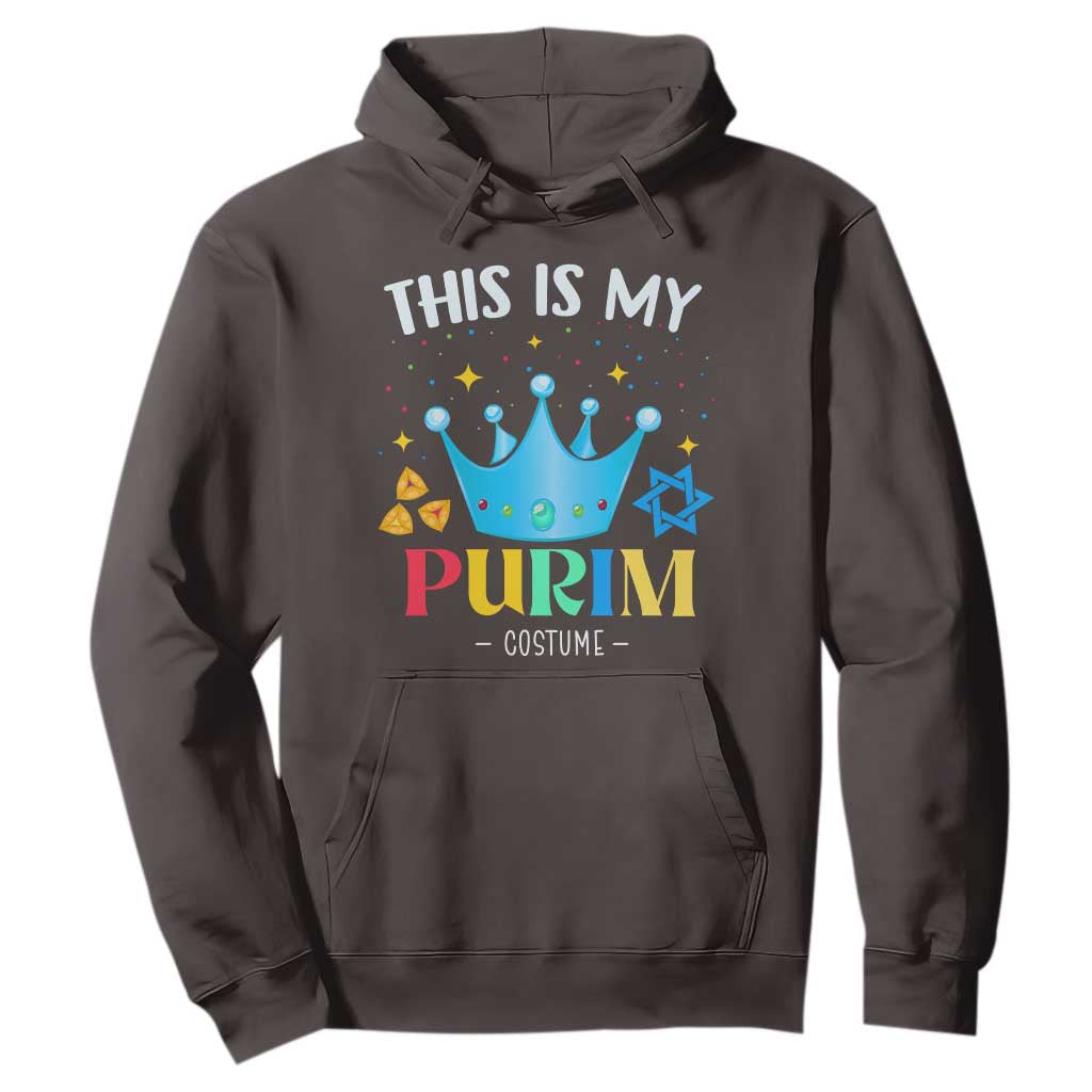 Funny Jewish This Is My Purim Costume Hoodie TS09 Dark Chocolate Print Your Wear