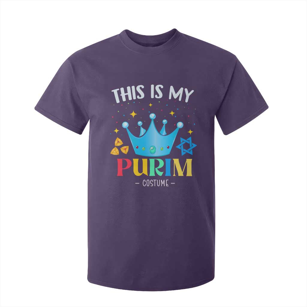 Funny Jewish This Is My Purim Costume T Shirt For Kid TS09 Purple Print Your Wear
