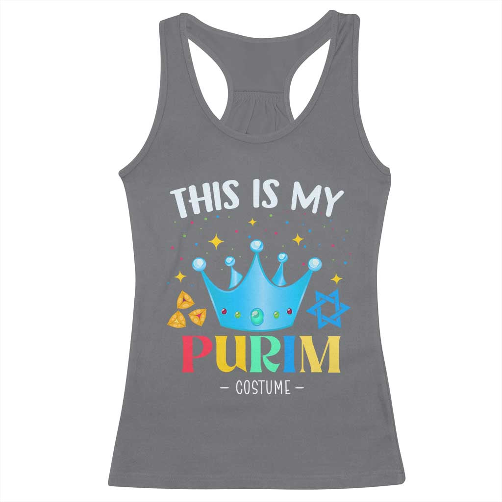 Funny Jewish This Is My Purim Costume Racerback Tank Top TS09 Charcoal Print Your Wear