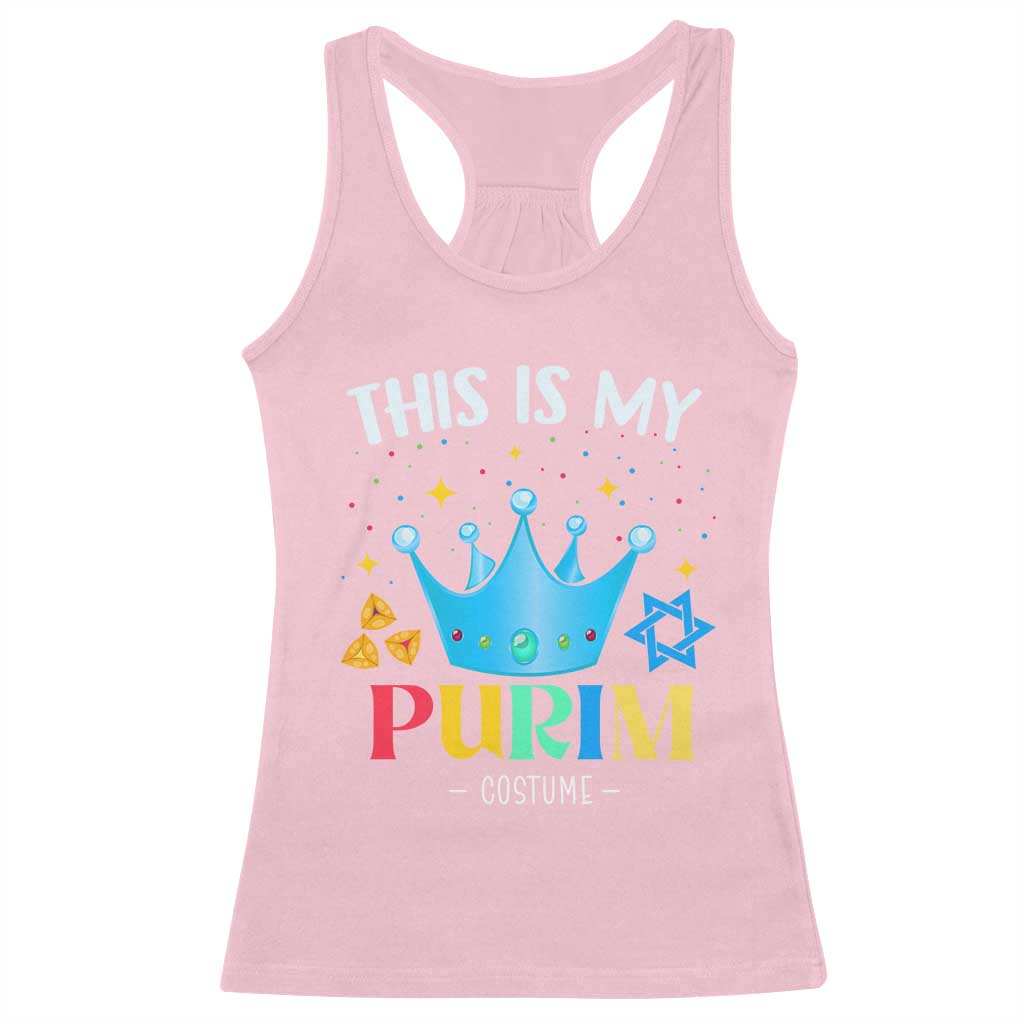 Funny Jewish This Is My Purim Costume Racerback Tank Top TS09 Light Pink Print Your Wear