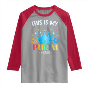 Funny Jewish This Is My Purim Costume Raglan Shirt TS09 Sport Gray Red Print Your Wear