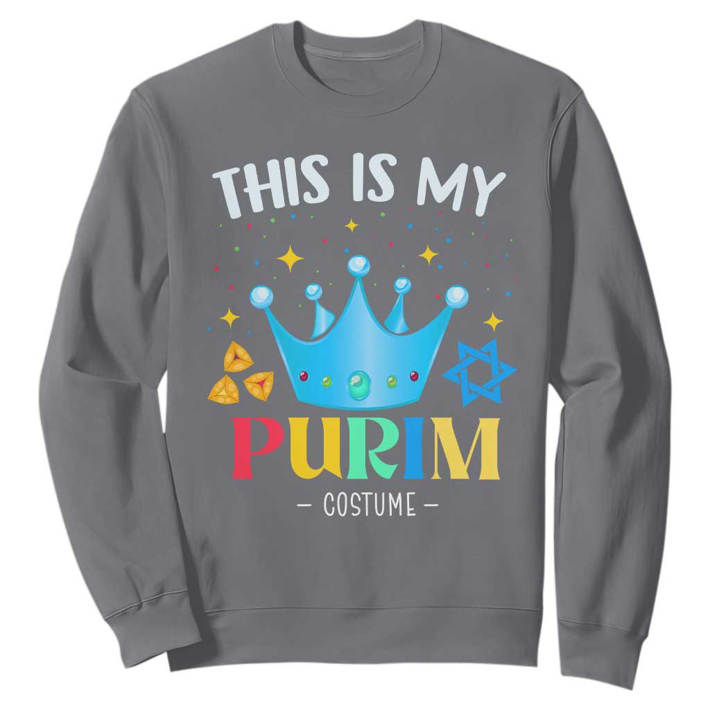 Funny Jewish This Is My Purim Costume Sweatshirt TS09 Charcoal Print Your Wear