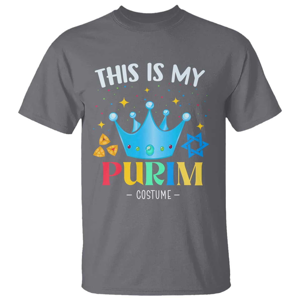 Funny Jewish This Is My Purim Costume T Shirt TS09 Charcoal Print Your Wear