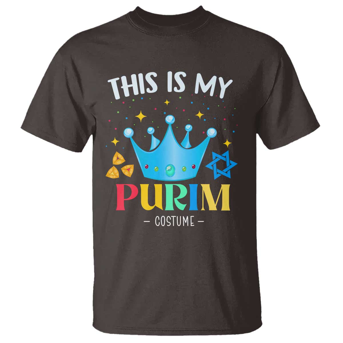 Funny Jewish This Is My Purim Costume T Shirt TS09 Dark Chocolate Print Your Wear