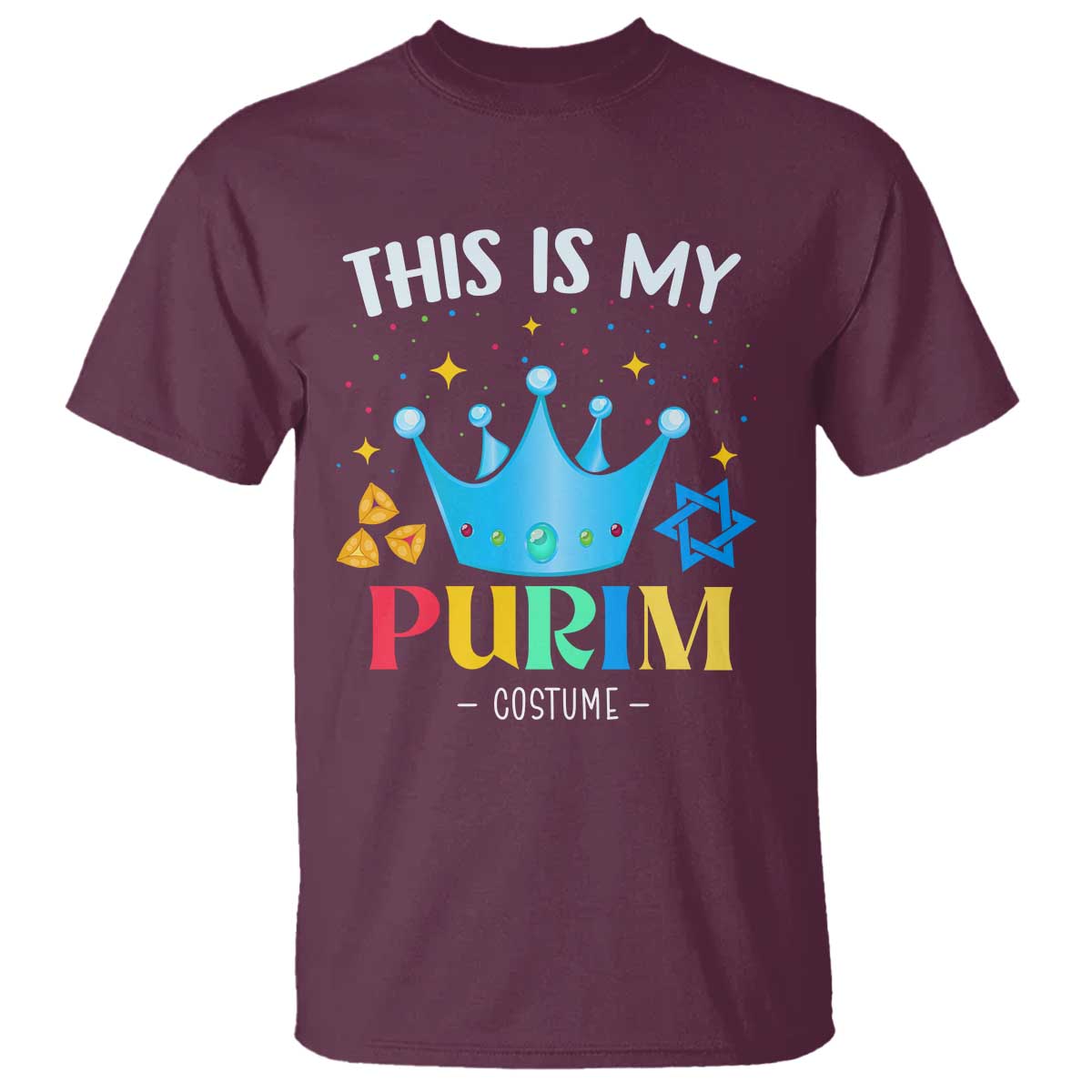 Funny Jewish This Is My Purim Costume T Shirt TS09 Maroon Print Your Wear