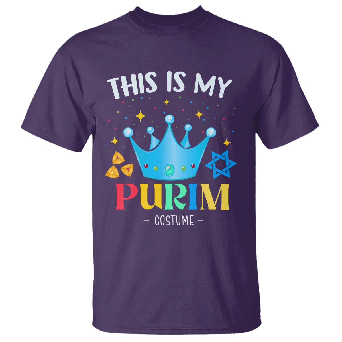 Funny Jewish This Is My Purim Costume T Shirt TS09 Purple Print Your Wear