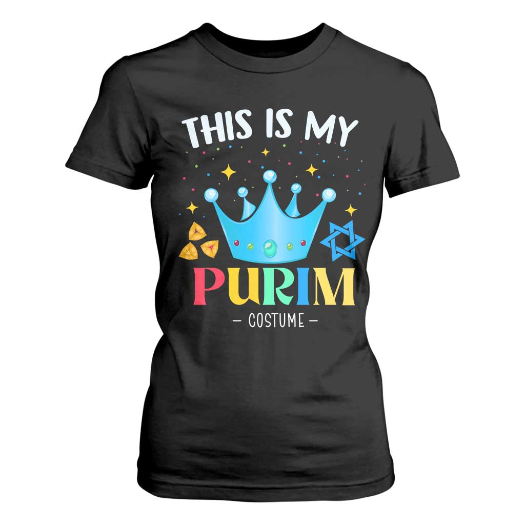 Funny Jewish This Is My Purim Costume T Shirt For Women TS09 Black Print Your Wear