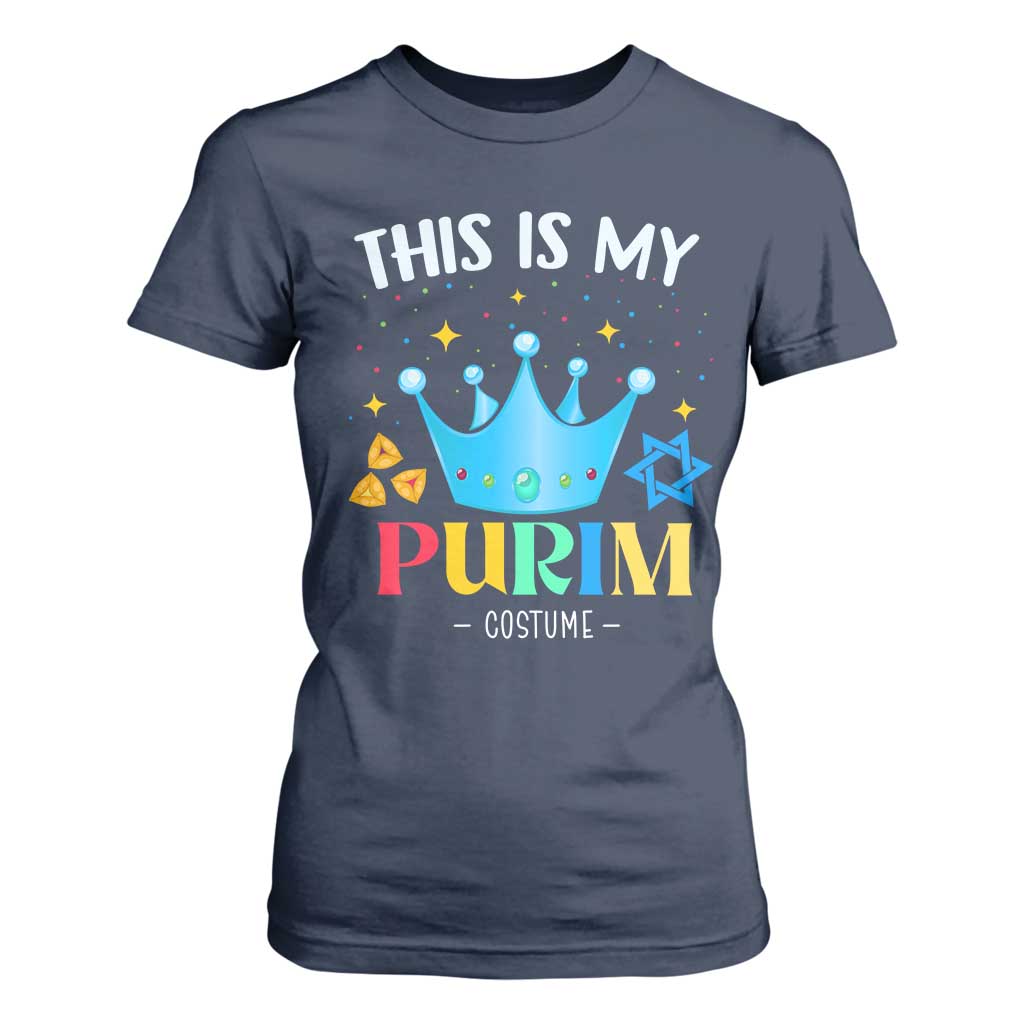 Funny Jewish This Is My Purim Costume T Shirt For Women TS09 Navy Print Your Wear