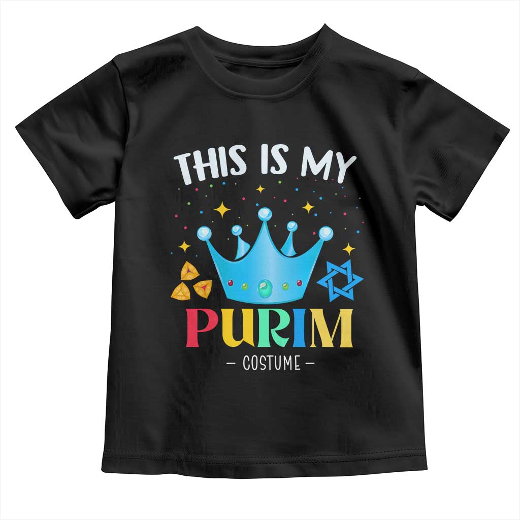 Funny Jewish This Is My Purim Costume Toddler T Shirt TS09 Black Print Your Wear