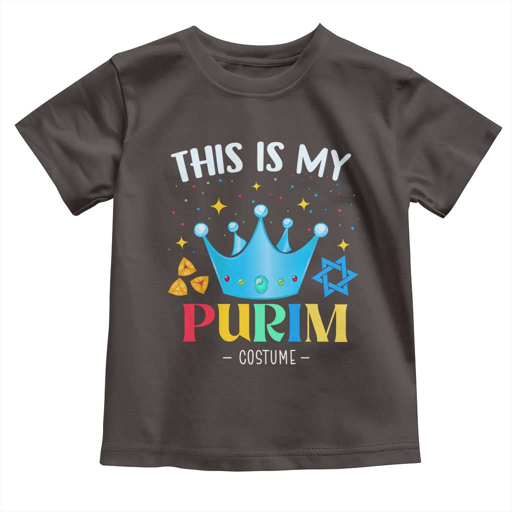 Funny Jewish This Is My Purim Costume Toddler T Shirt TS09 Dark Chocolate Print Your Wear