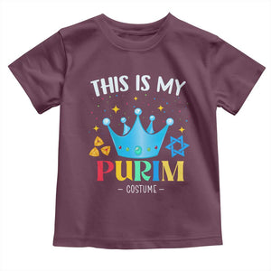 Funny Jewish This Is My Purim Costume Toddler T Shirt TS09 Maroon Print Your Wear