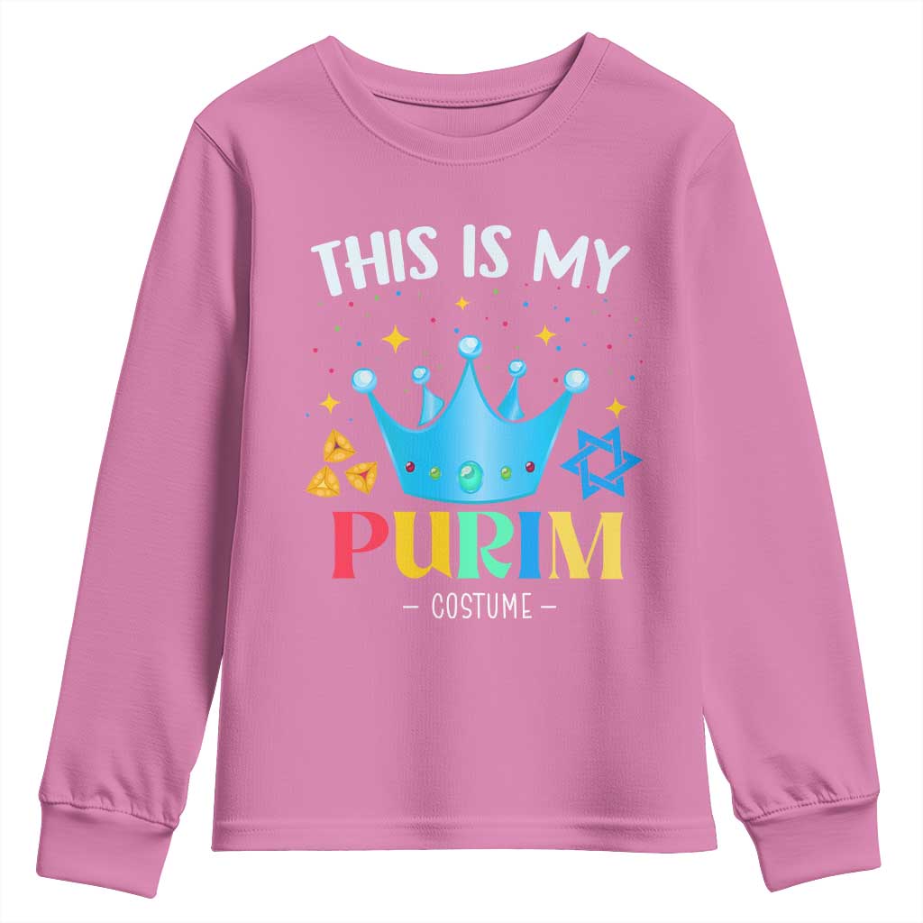 Funny Jewish This Is My Purim Costume Youth Sweatshirt TS09 Azalea Print Your Wear