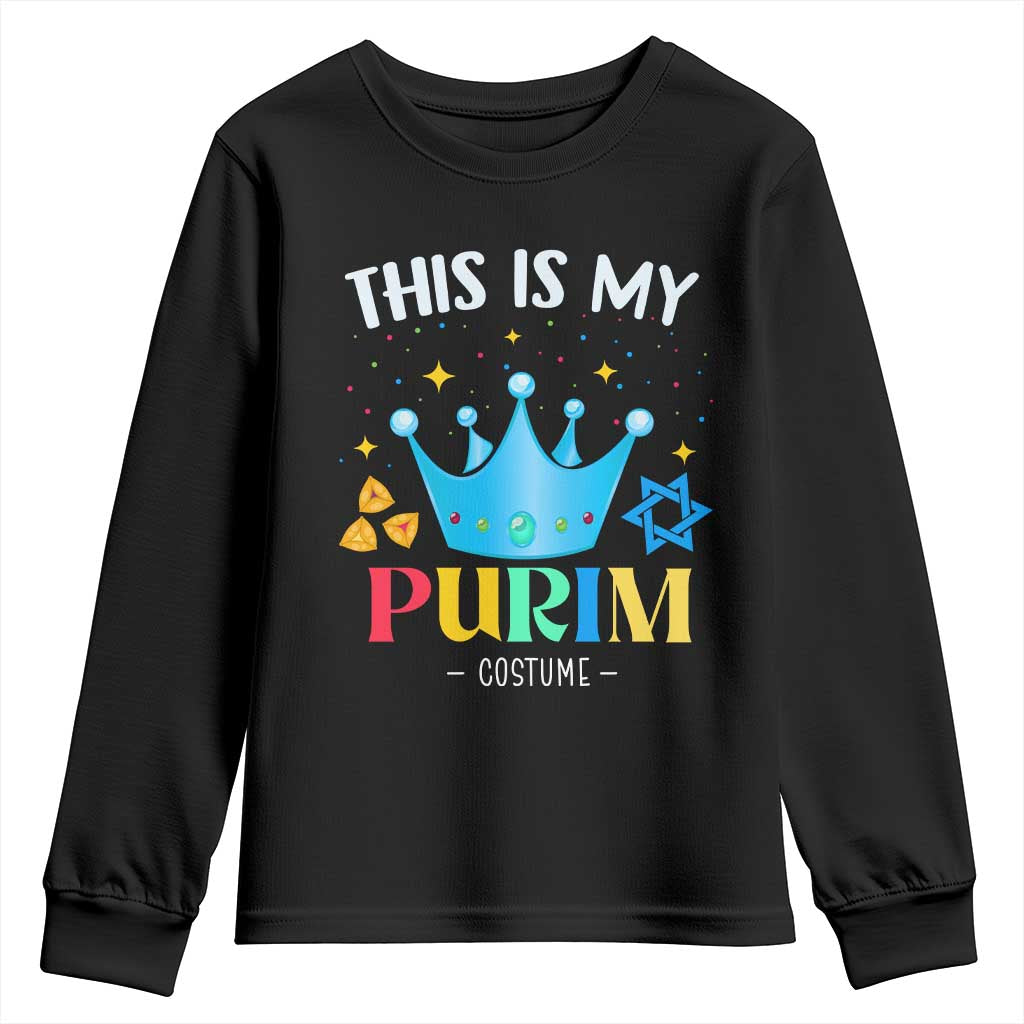 Funny Jewish This Is My Purim Costume Youth Sweatshirt TS09 Black Print Your Wear