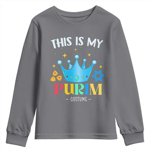 Funny Jewish This Is My Purim Costume Youth Sweatshirt TS09 Charcoal Print Your Wear