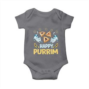 Purim Cat Baby Onesie Happy Purrim Hamantash Jewish Star of David TS09 Charcoal Print Your Wear