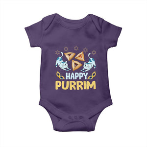 Purim Cat Baby Onesie Happy Purrim Hamantash Jewish Star of David TS09 Purple Print Your Wear