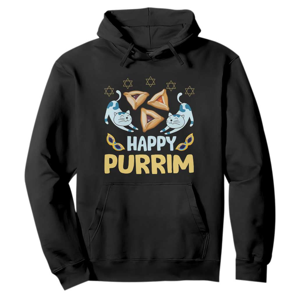 Purim Cat Hoodie Happy Purrim Hamantash Jewish Star of David TS09 Black Print Your Wear