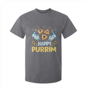 Purim Cat T Shirt For Kid Happy Purrim Hamantash Jewish Star of David TS09 Charcoal Print Your Wear