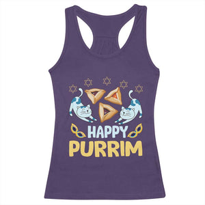 Purim Cat Racerback Tank Top Happy Purrim Hamantash Jewish Star of David TS09 Purple Print Your Wear