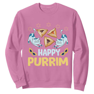 Purim Cat Sweatshirt Happy Purrim Hamantash Jewish Star of David TS09 Azalea Print Your Wear