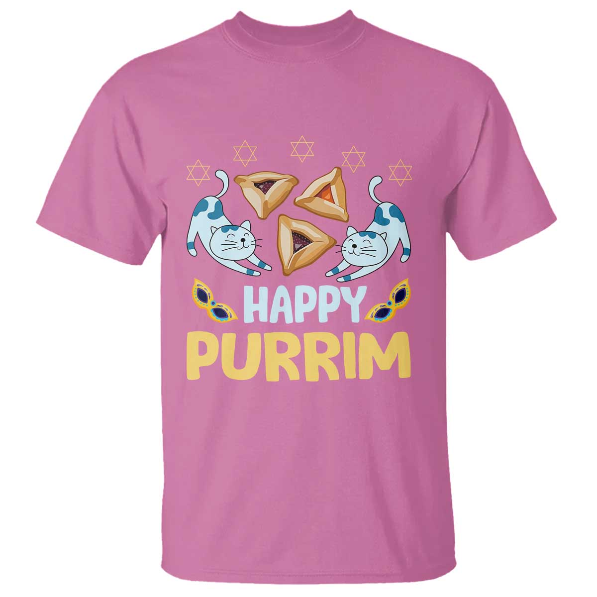 Purim Cat T Shirt Happy Purrim Hamantash Jewish Star of David TS09 Azalea Print Your Wear