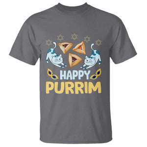 Purim Cat T Shirt Happy Purrim Hamantash Jewish Star of David TS09 Charcoal Print Your Wear