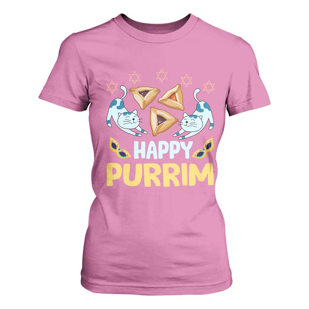 Purim Cat T Shirt For Women Happy Purrim Hamantash Jewish Star of David TS09 Azalea Print Your Wear