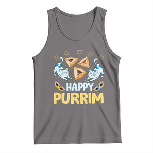 Purim Cat Tank Top Happy Purrim Hamantash Jewish Star of David TS09 Deep Heather Print Your Wear