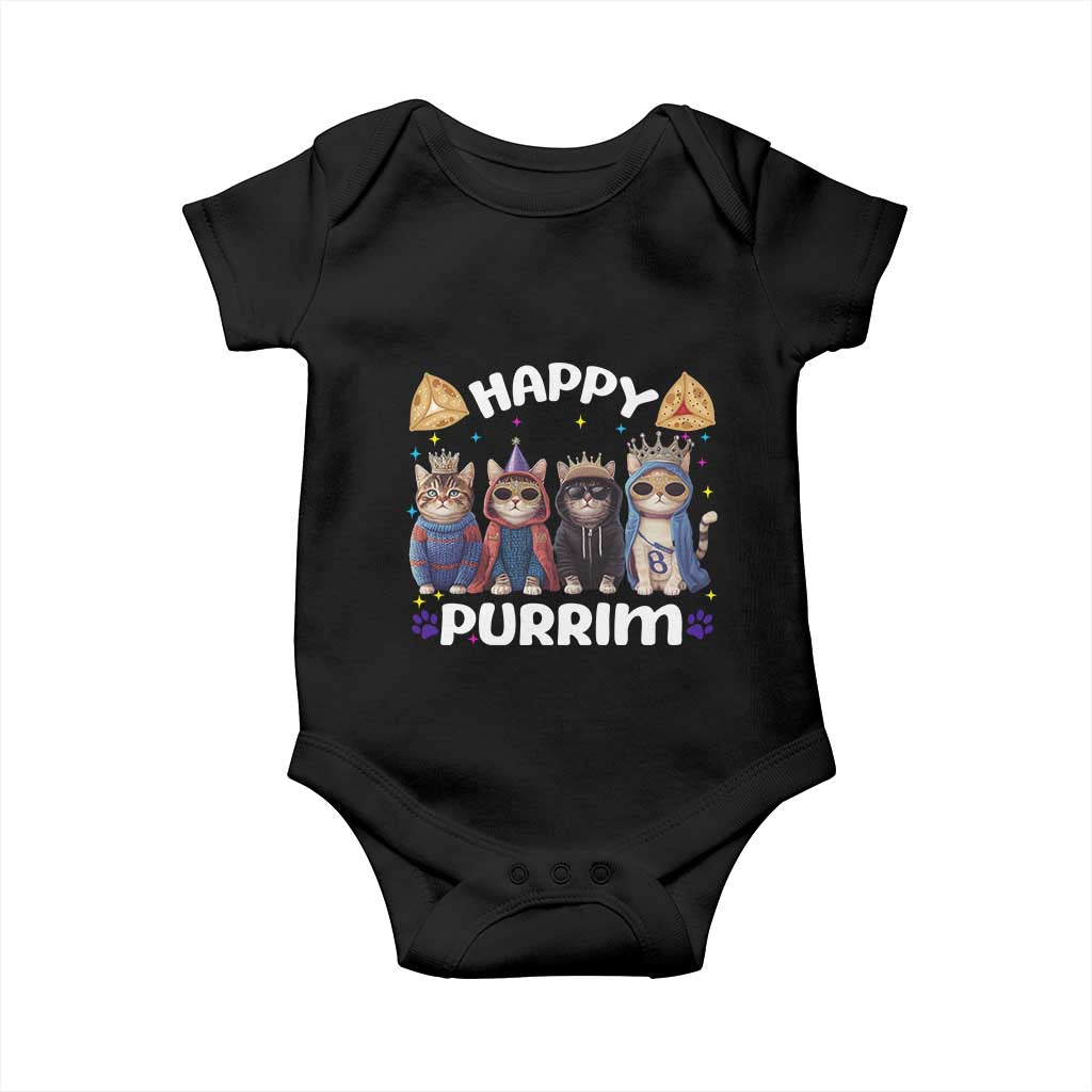 Purim Cat Baby Onesie Happy Purrim Hamantash Cute Cat Costume TS09 Black Print Your Wear