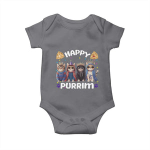 Purim Cat Baby Onesie Happy Purrim Hamantash Cute Cat Costume TS09 Charcoal Print Your Wear