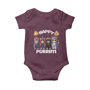 Purim Cat Baby Onesie Happy Purrim Hamantash Cute Cat Costume TS09 Maroon Print Your Wear
