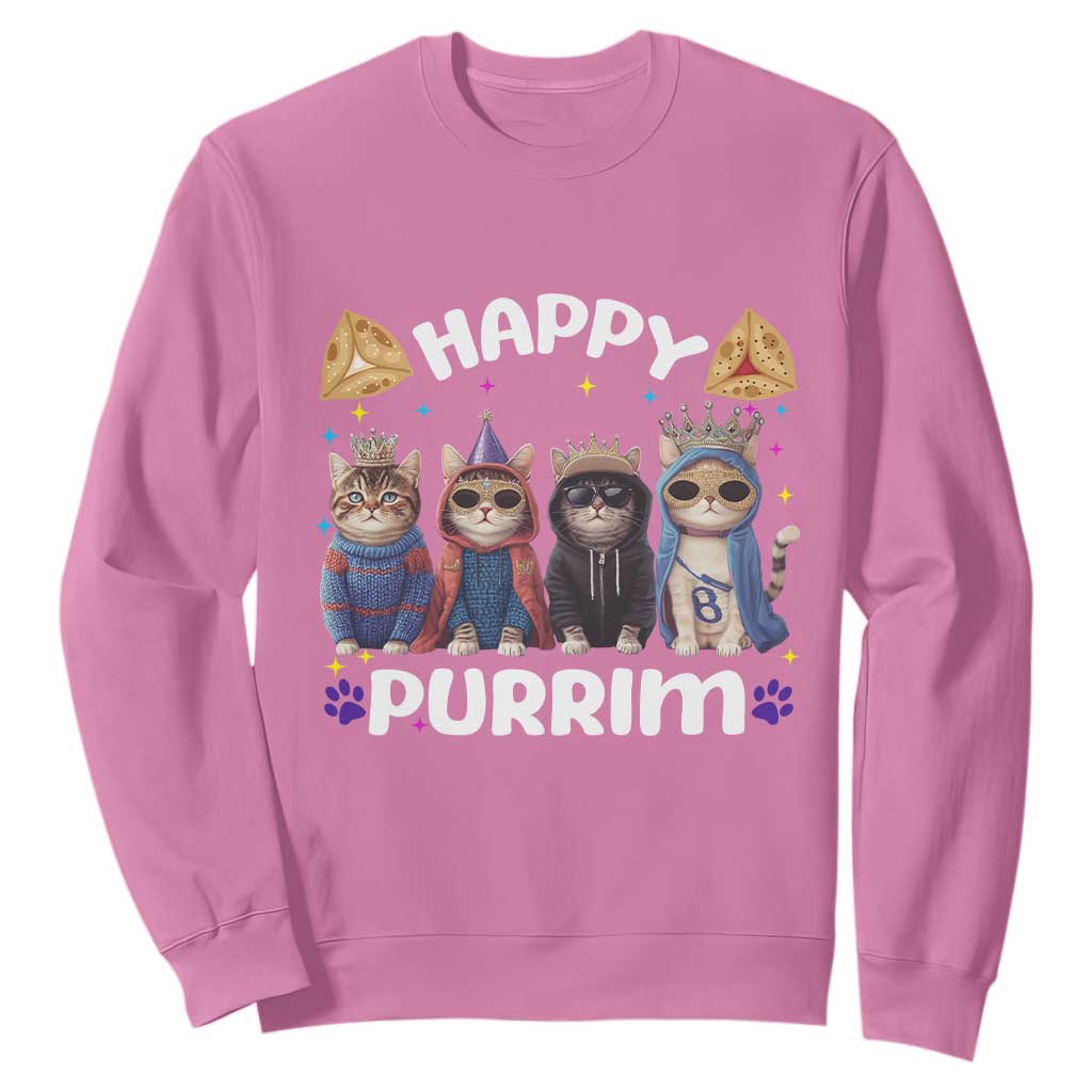 Purim Cat Sweatshirt Happy Purrim Hamantash Cute Cat Costume TS09 Azalea Print Your Wear