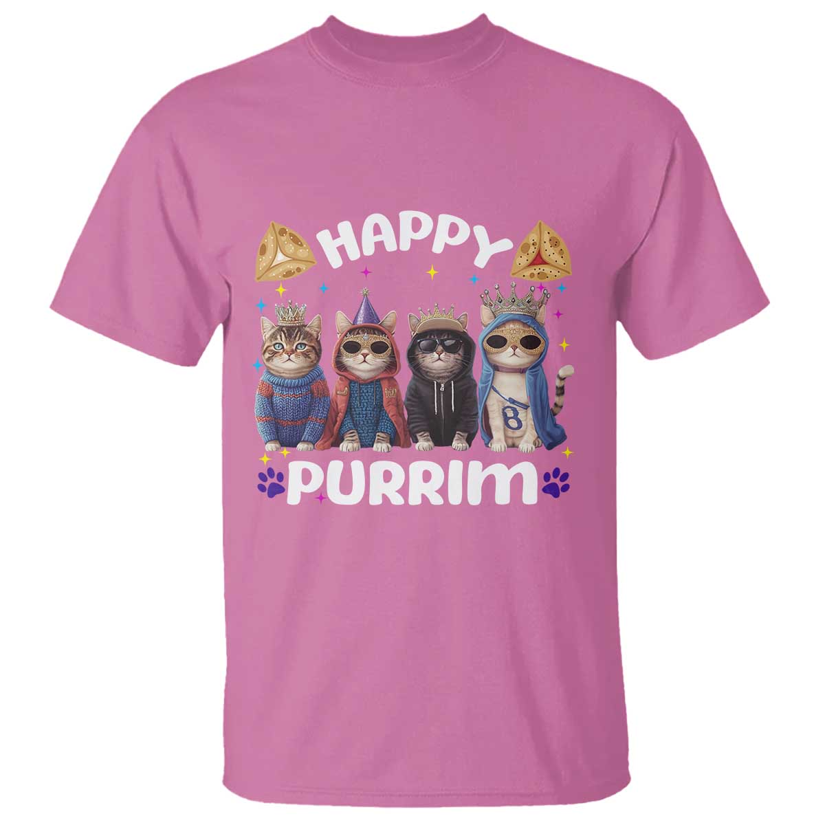 Purim Cat T Shirt Happy Purrim Hamantash Cute Cat Costume TS09 Azalea Print Your Wear