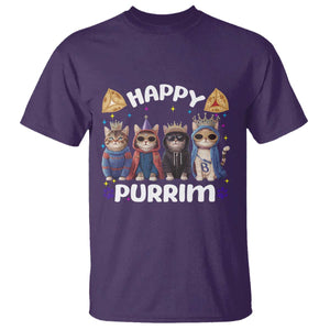 Purim Cat T Shirt Happy Purrim Hamantash Cute Cat Costume TS09 Purple Print Your Wear