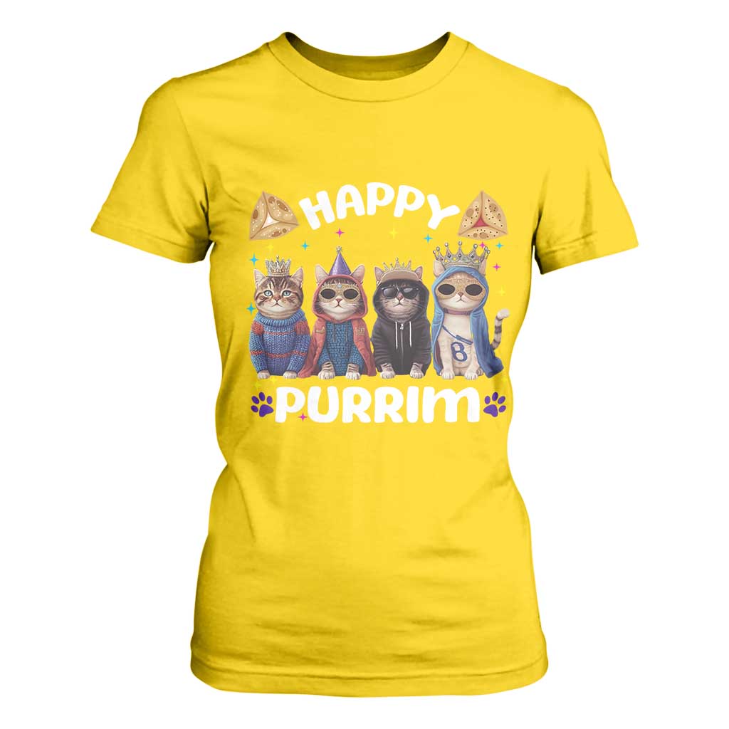 Purim Cat T Shirt For Women Happy Purrim Hamantash Cute Cat Costume TS09 Daisy Print Your Wear