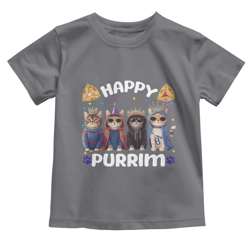 Purim Cat Toddler T Shirt Happy Purrim Hamantash Cute Cat Costume TS09 Charcoal Print Your Wear