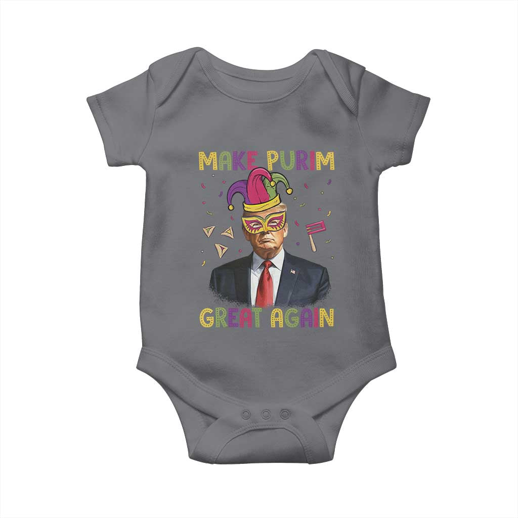 Trump Purim Baby Onesie Make Purim Great Again Jewish TS09 Charcoal Print Your Wear