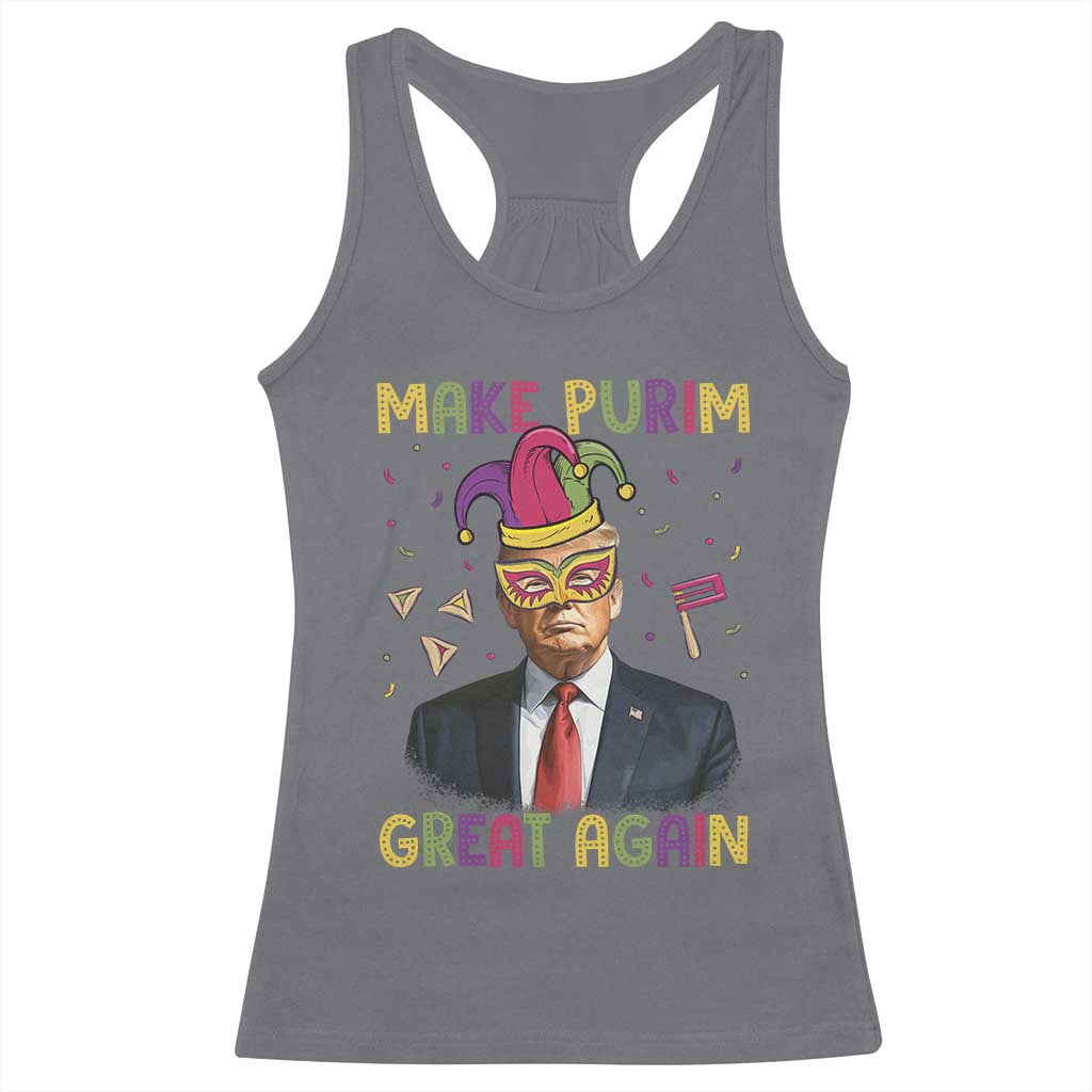 Trump Purim Racerback Tank Top Make Purim Great Again Jewish TS09 Charcoal Print Your Wear