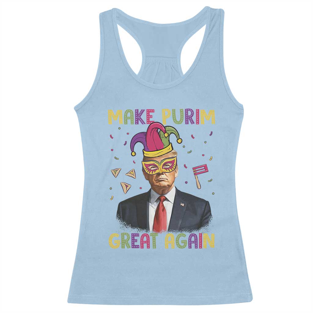 Trump Purim Racerback Tank Top Make Purim Great Again Jewish TS09 Light Blue Print Your Wear