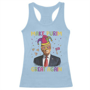 Trump Purim Racerback Tank Top Make Purim Great Again Jewish TS09 Light Blue Print Your Wear