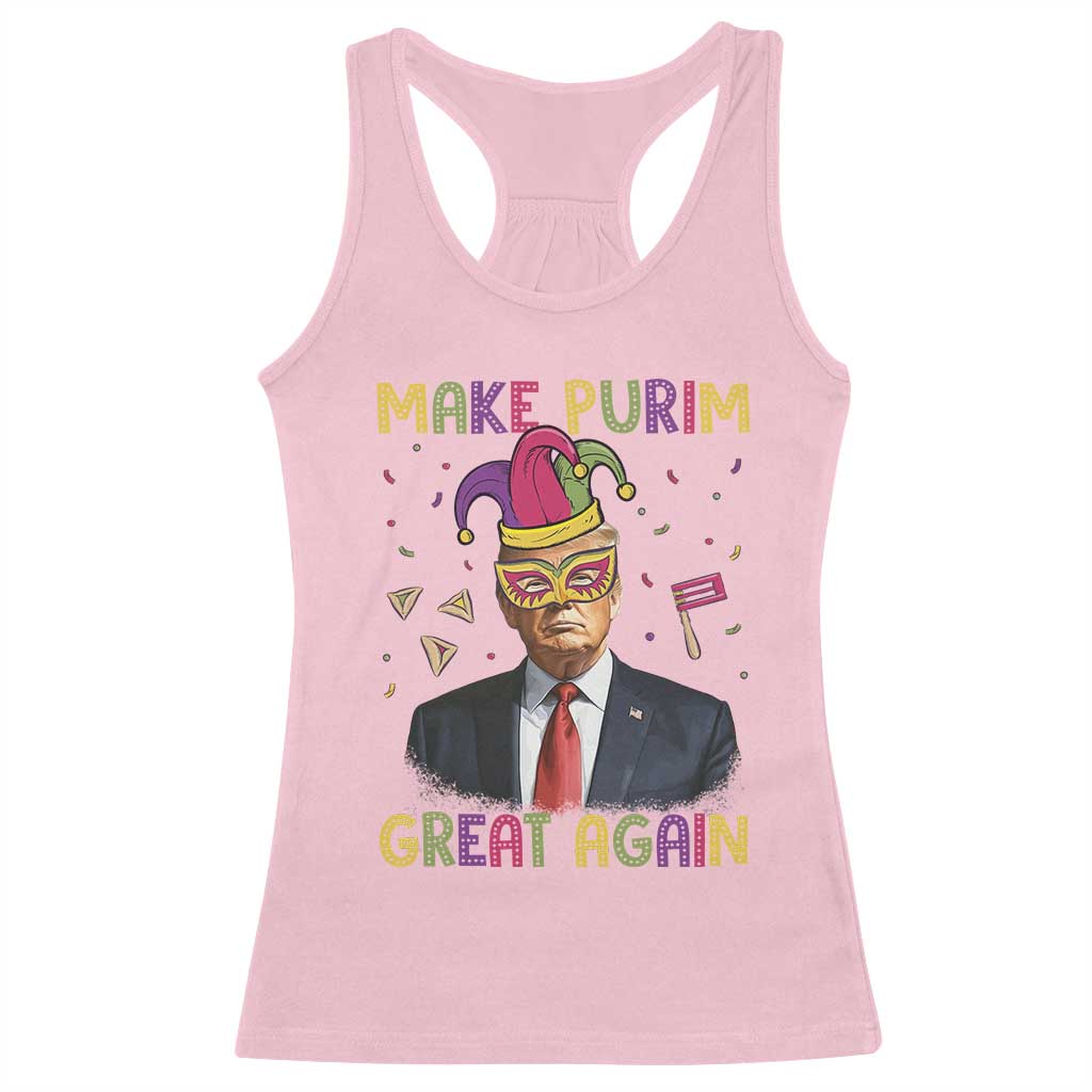 Trump Purim Racerback Tank Top Make Purim Great Again Jewish TS09 Light Pink Print Your Wear