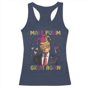 Trump Purim Racerback Tank Top Make Purim Great Again Jewish TS09 Navy Print Your Wear