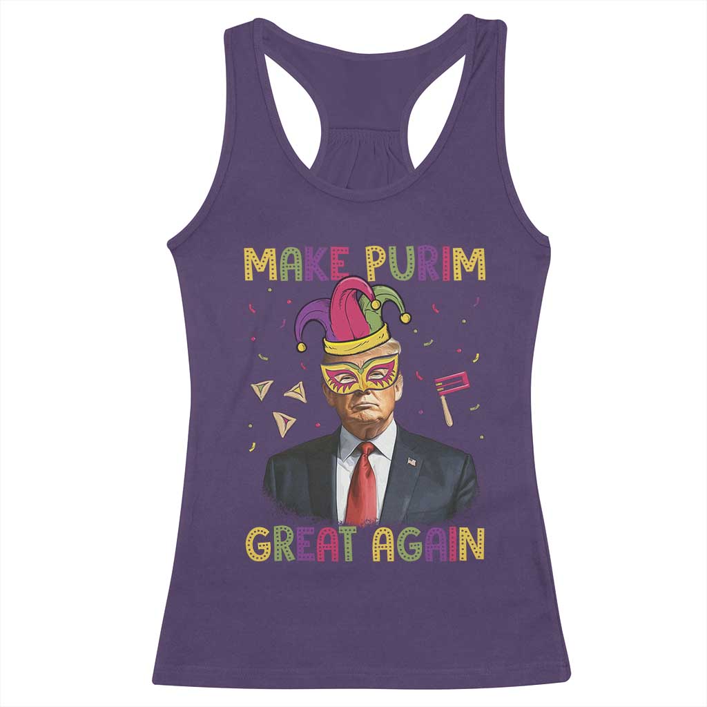 Trump Purim Racerback Tank Top Make Purim Great Again Jewish TS09 Purple Print Your Wear