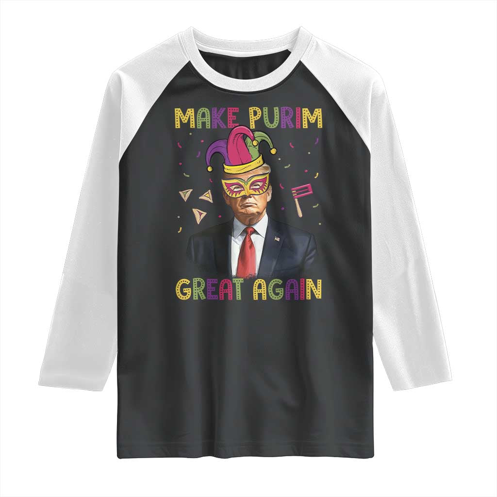Trump Purim Raglan Shirt Make Purim Great Again Jewish TS09 Black White Print Your Wear