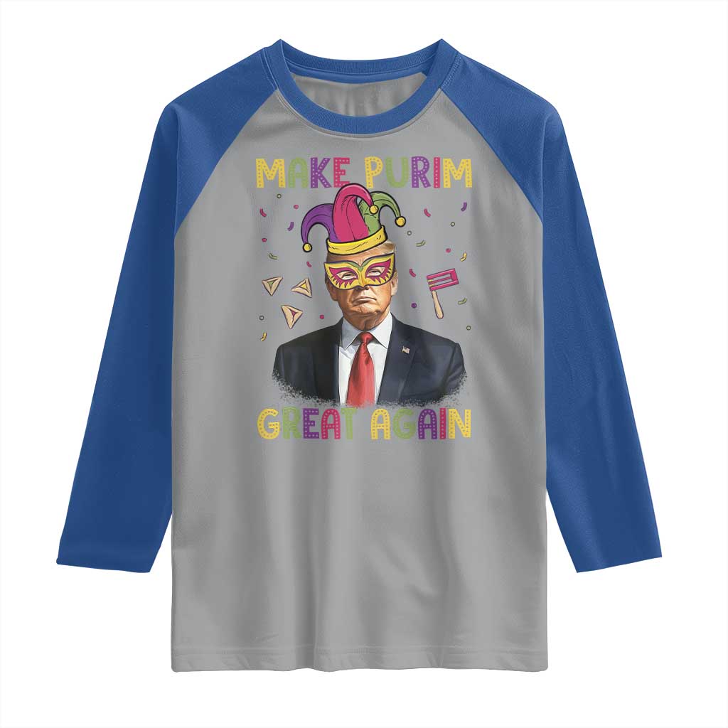 Trump Purim Raglan Shirt Make Purim Great Again Jewish TS09 Sport Gray Royal Print Your Wear
