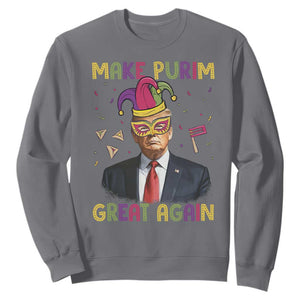Trump Purim Sweatshirt Make Purim Great Again Jewish TS09 Charcoal Print Your Wear