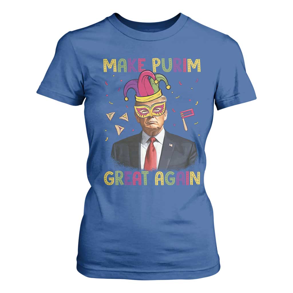 Trump Purim T Shirt For Women Make Purim Great Again Jewish TS09 Royal Blue Print Your Wear
