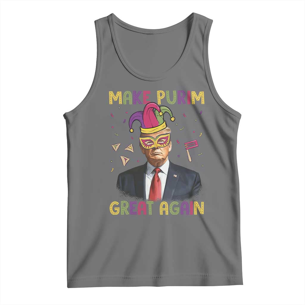 Trump Purim Tank Top Make Purim Great Again Jewish TS09 Black Heather Print Your Wear